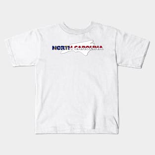 North Carolina Colored State Letters Kids T-Shirt